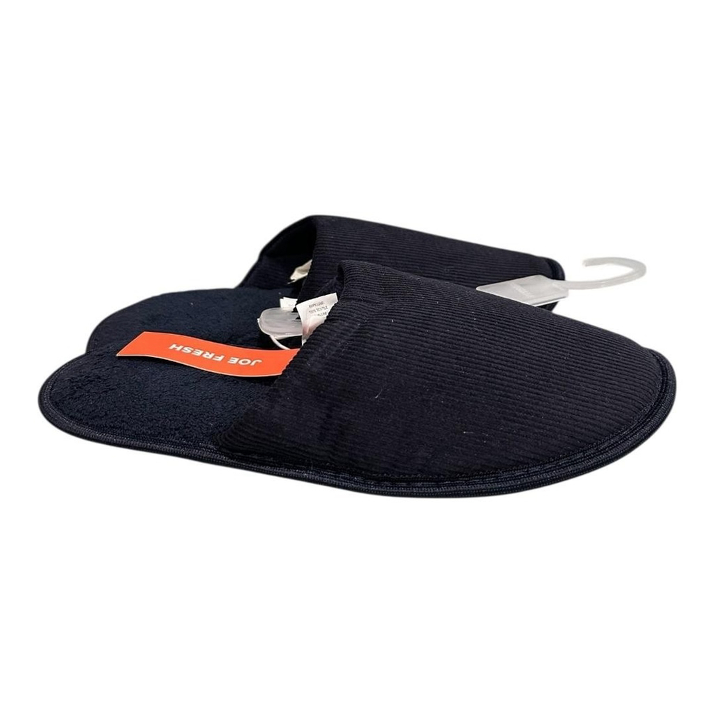 Joe Fresh Slippers Mens Size 9 Blue Fabric Mule House Shoes Indoor Cozy Soft